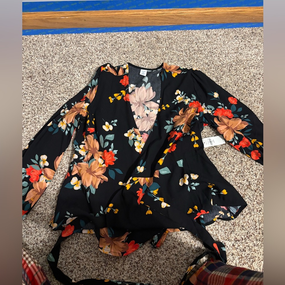 Floral Black Women's Top